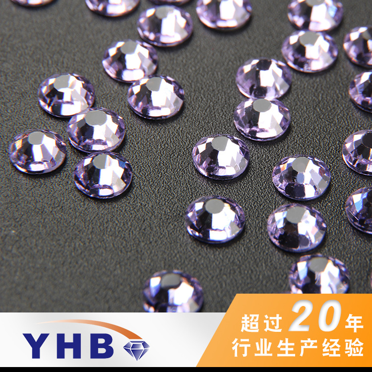 Factory Direct Sales Clothing Accessories Middle East Hot Fix Rhinestone Rubber Sole Violet Dream Color Rhinestone 8mm Dance Clothes Not Burr