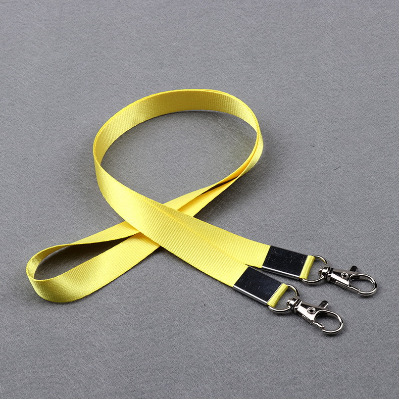 双钩挂绳双扣头胸卡吊绳会展胸卡挂绳双孔会议展会工作证胸牌定制