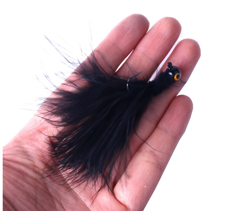 路亚放生饵4色鸡毛钩 绑毛飞钓钩假饵钩长3cm 亨嘉渔具批发