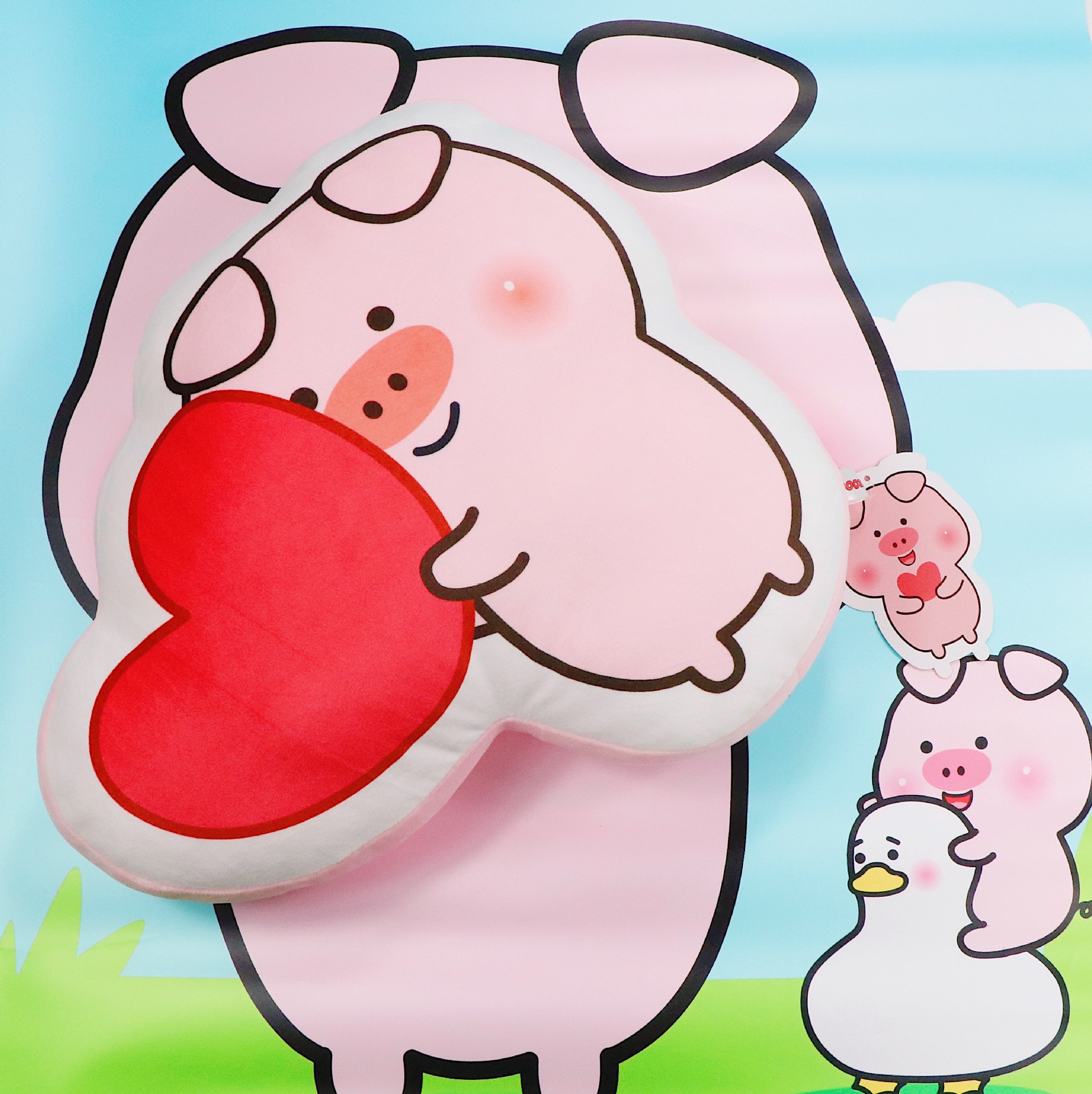 小笨猪治愈萌系公仔 20cm粉色可爱创意猪抱枕 车载抱枕品现货