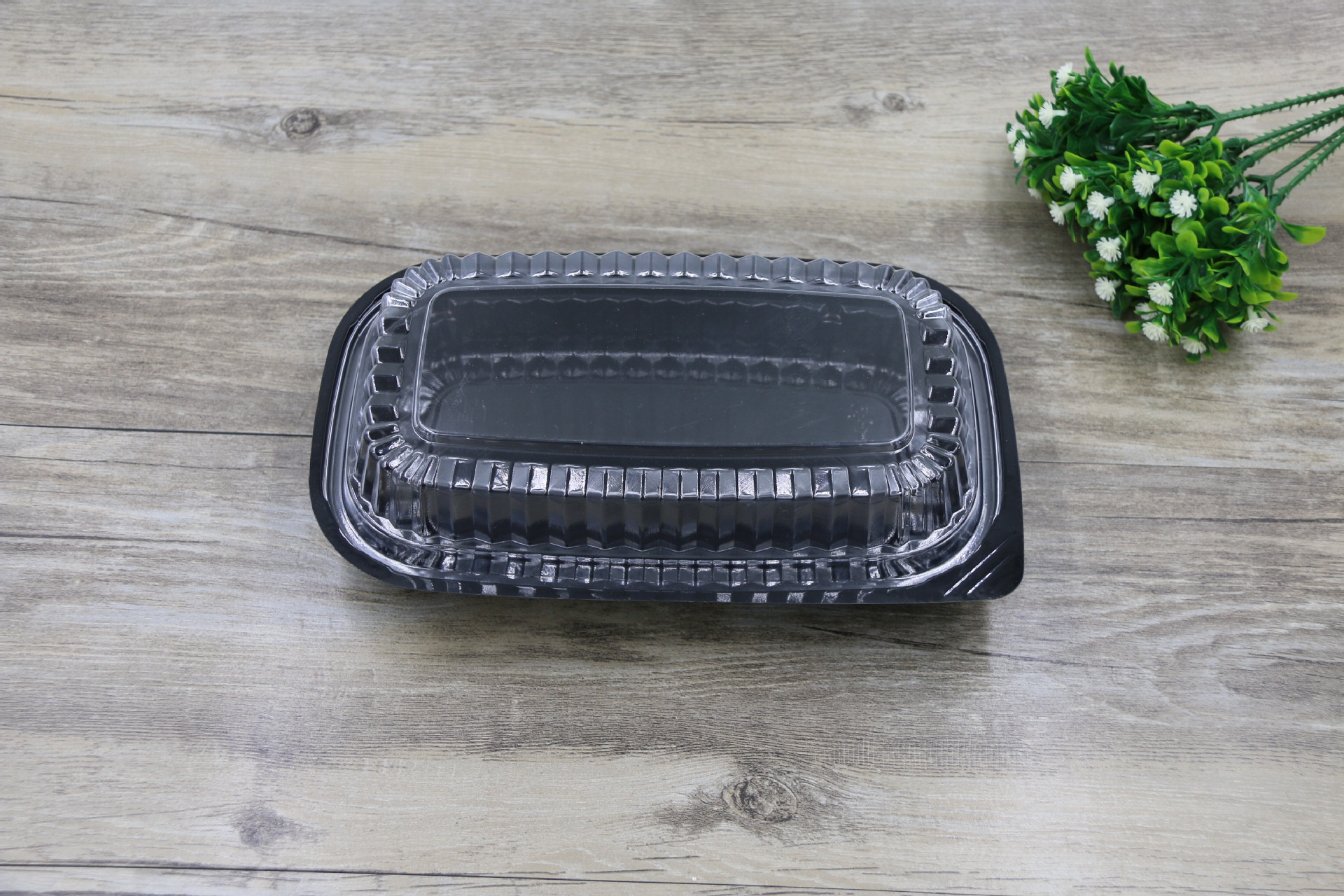 黑色长方形盒寿司盒包装盒蛋糕盒一次性打包盒黑色内套托02