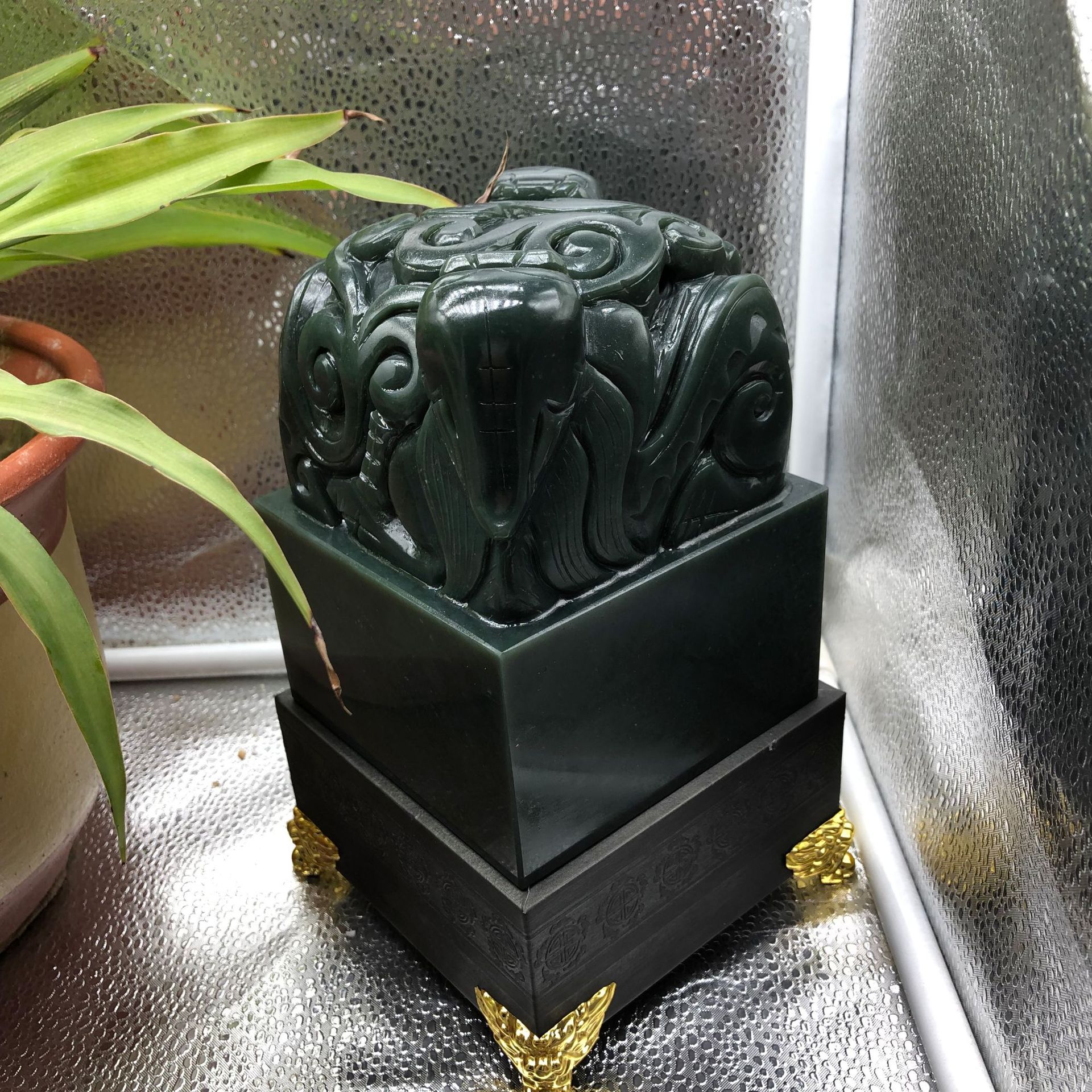 新疆和田青玉双龙纽玉玺铭文玉玺篆刻礼品宝玺徽宝印章商务礼品