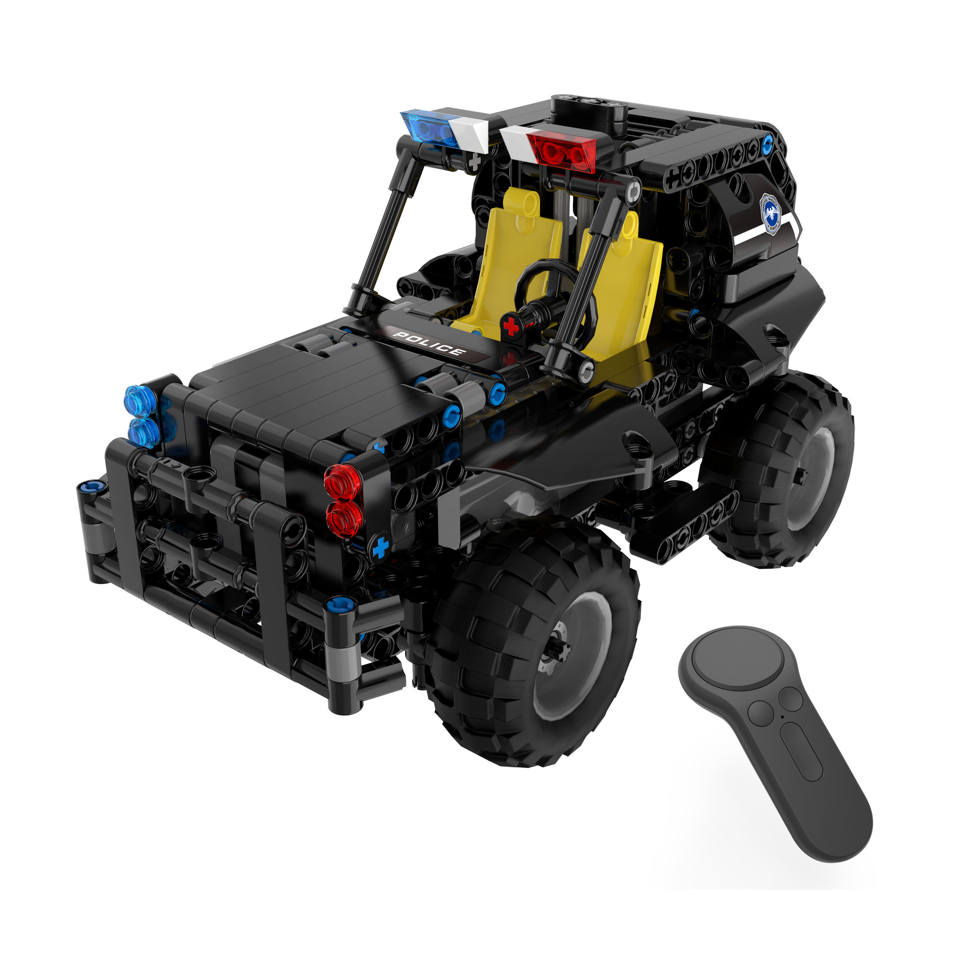 宇星城市荣耀特警队 可遥控可充电拼装拼插电动积木遥控车13005