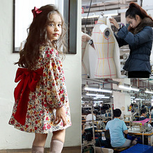 高档童装服装厂专业童装全棉印花连衣裙来图来样小批量加工定制