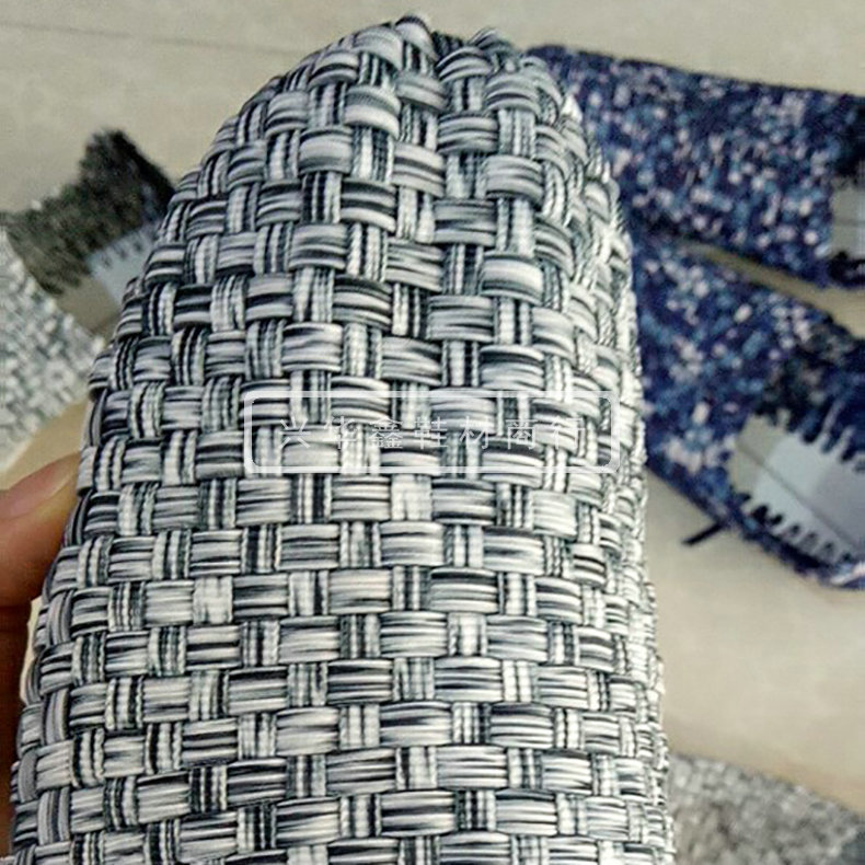 厂家最新供应 纯手工编织鞋面分化松紧带织带平面款男鞋鞋面