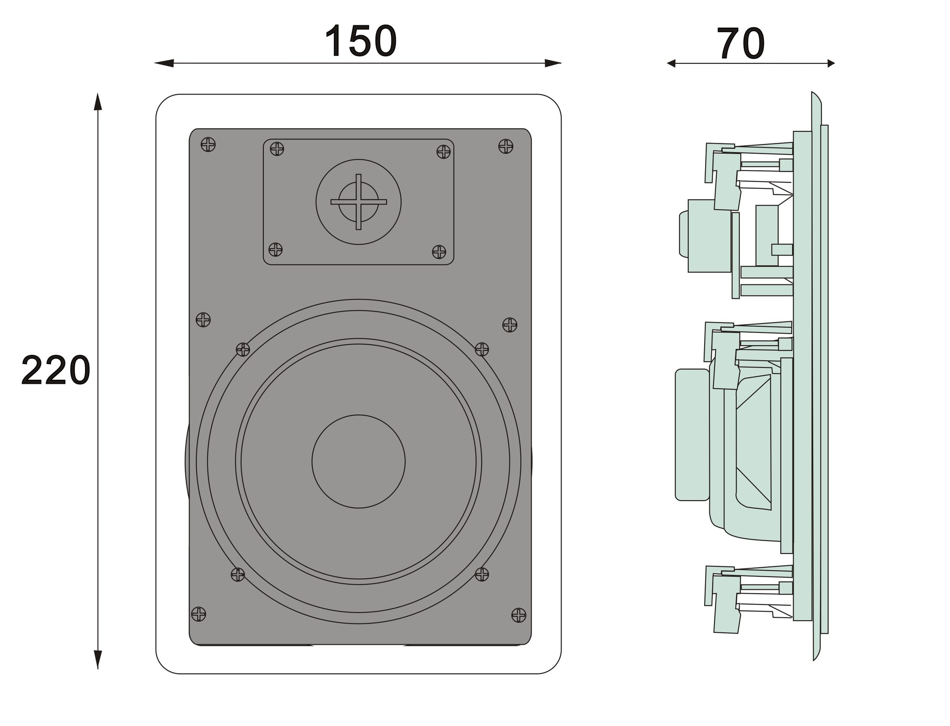 室议室高档吸顶开花喇叭背景音乐嵌入式方形音响定阻吊顶天花10瓦