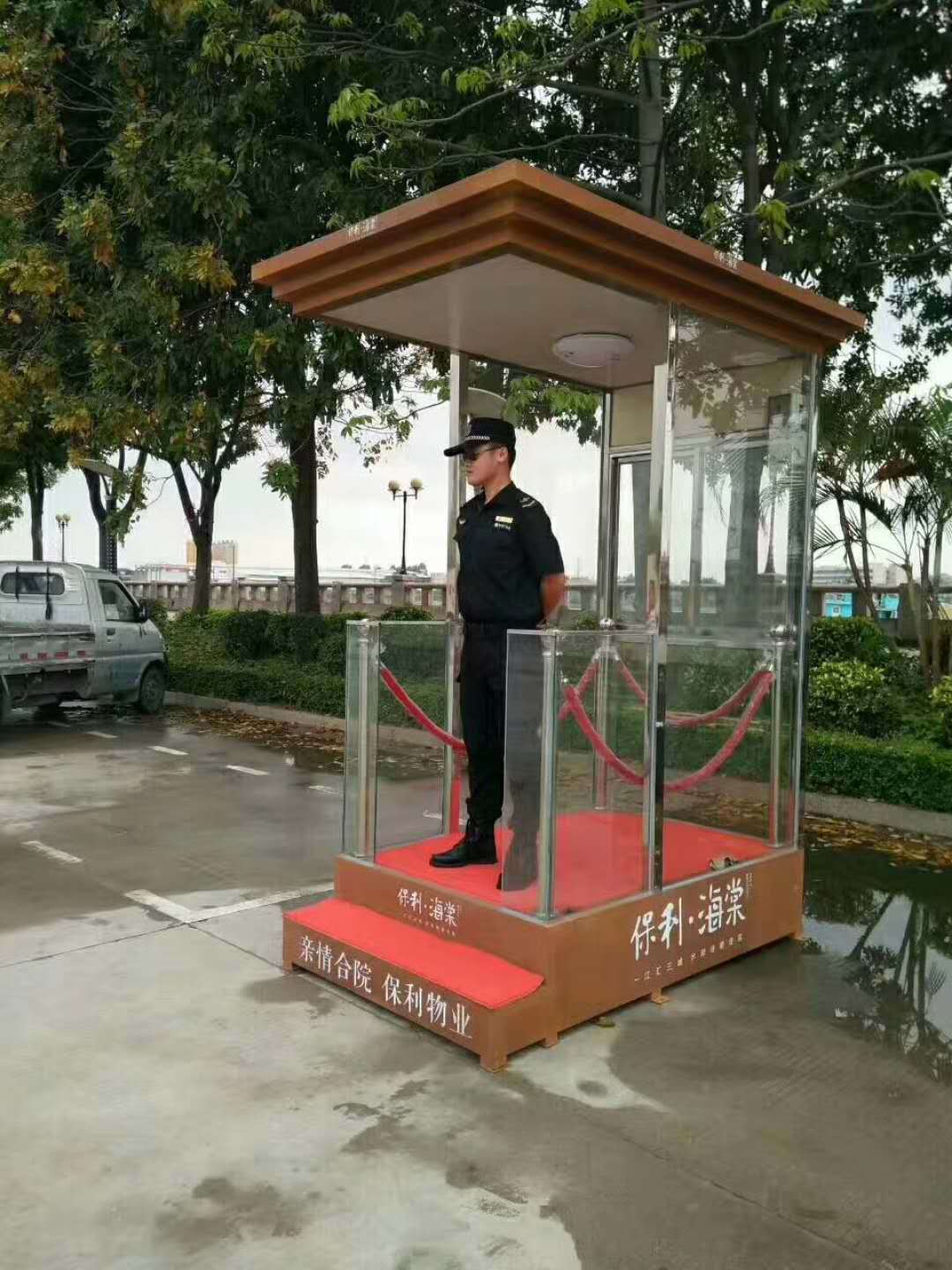 佛山岗亭厂家治安亭保安值班岗亭小区物业不绣钢站岗亭