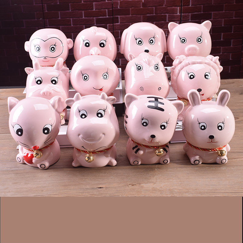 陶瓷工艺品 十二生肖储钱罐手工创意儿童生日礼物厂家直销