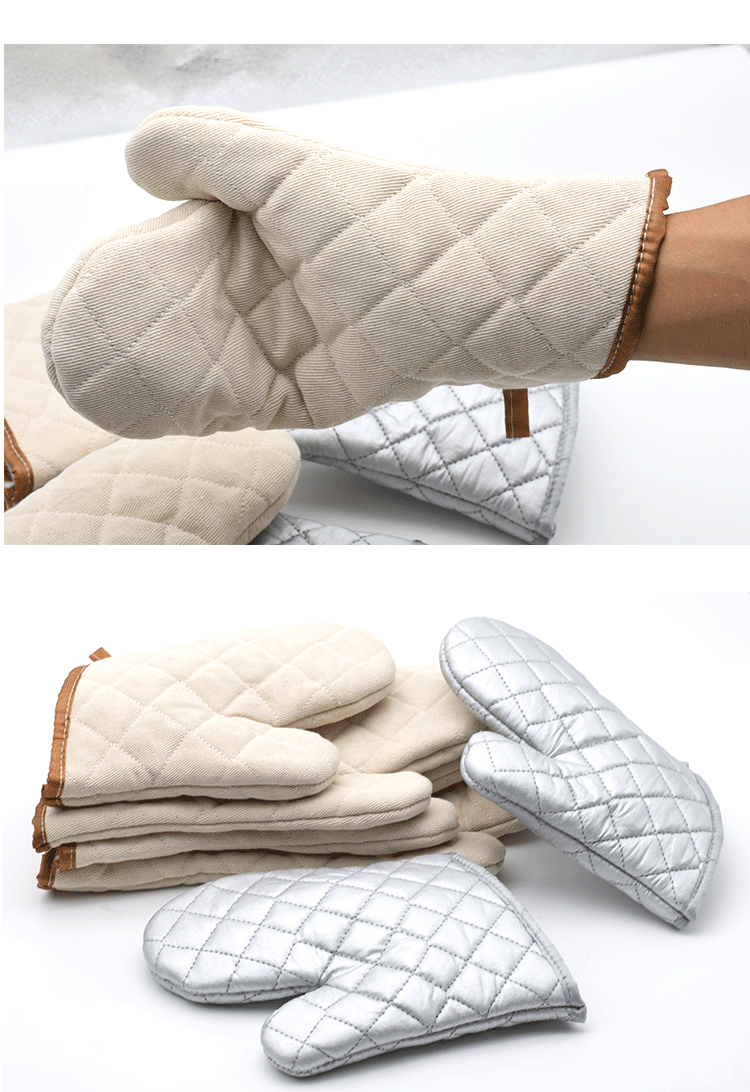 加厚棉布微波炉手套 隔热耐热 烤箱手套 防高温手套 小号中号大号