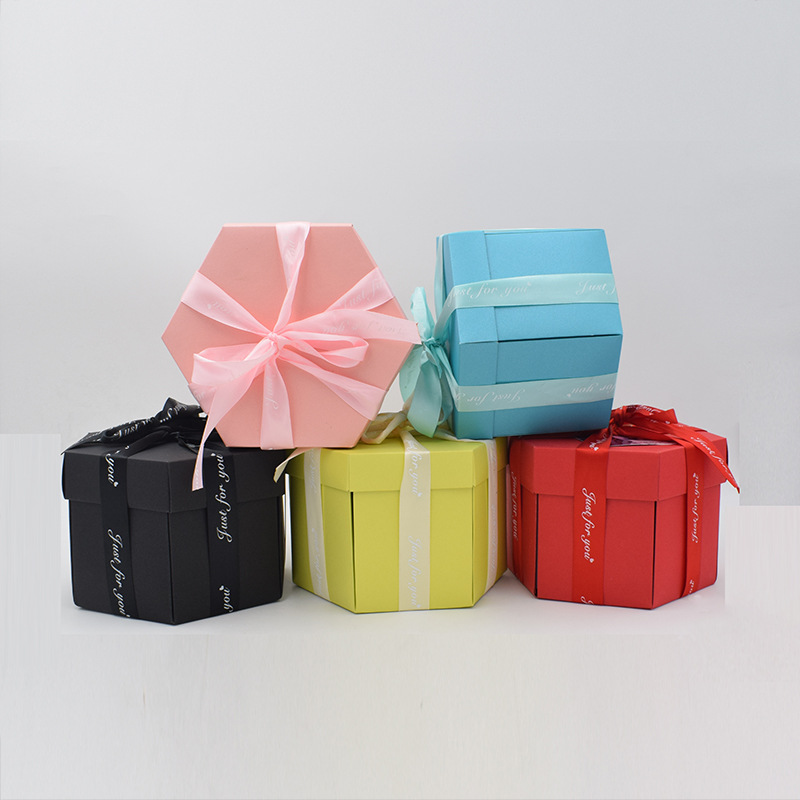 爆炸盒子六边形多层惊喜告白生日礼物男女朋友diy相册厂家定制