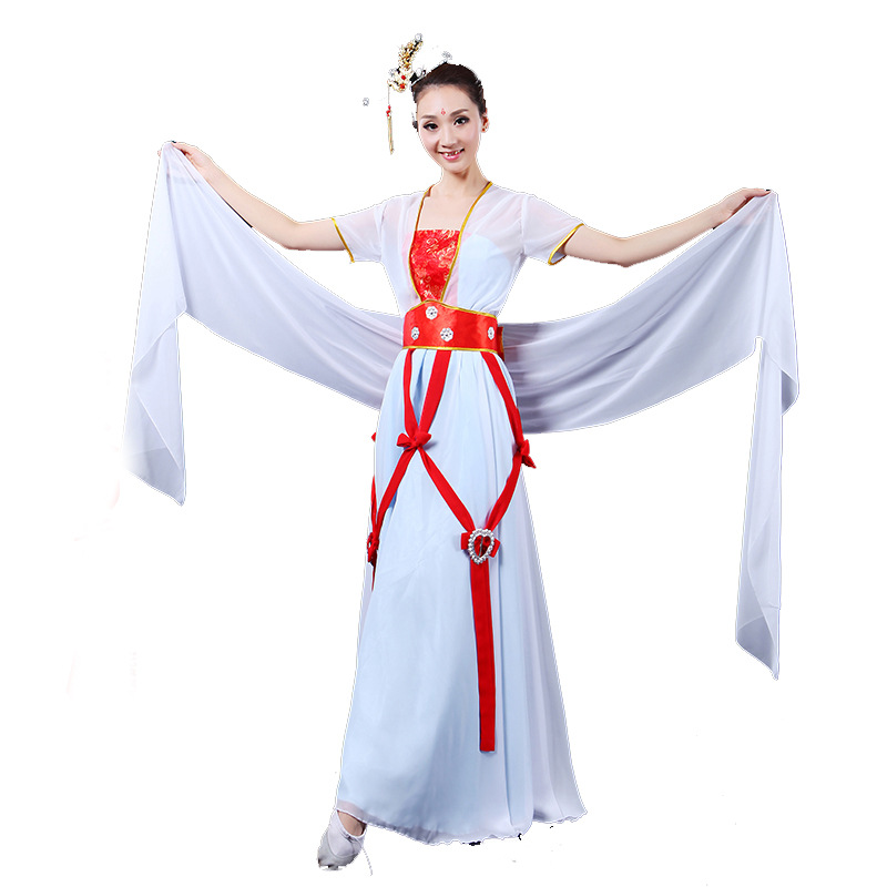 飞天舞蹈服敦煌舞服水袖舞台服嫦娥女古装服装仙女飘逸古典演出服