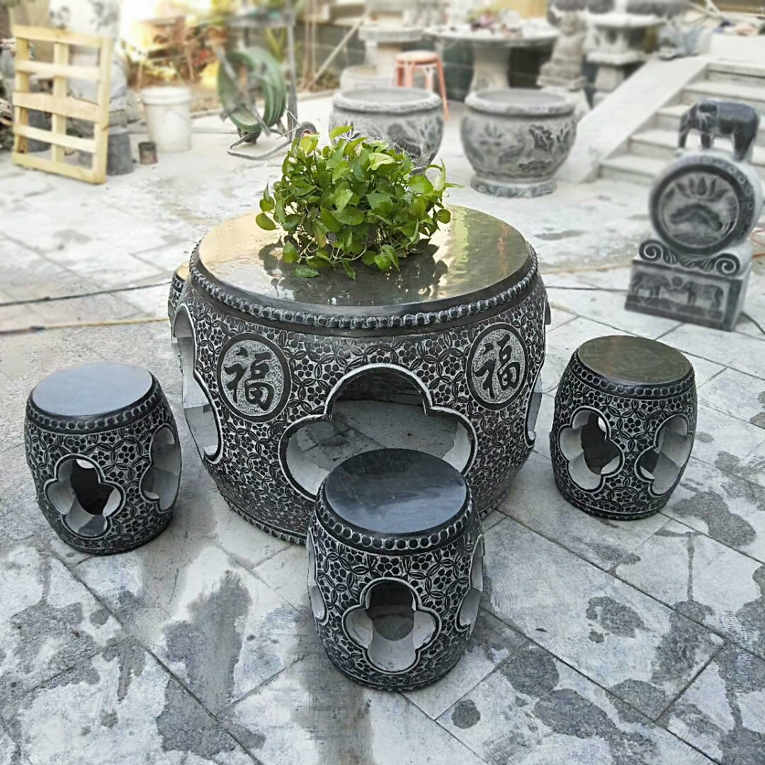 青石石桌石凳石雕桌椅子庭院花园家用大理石户外休闲凳家用茶几