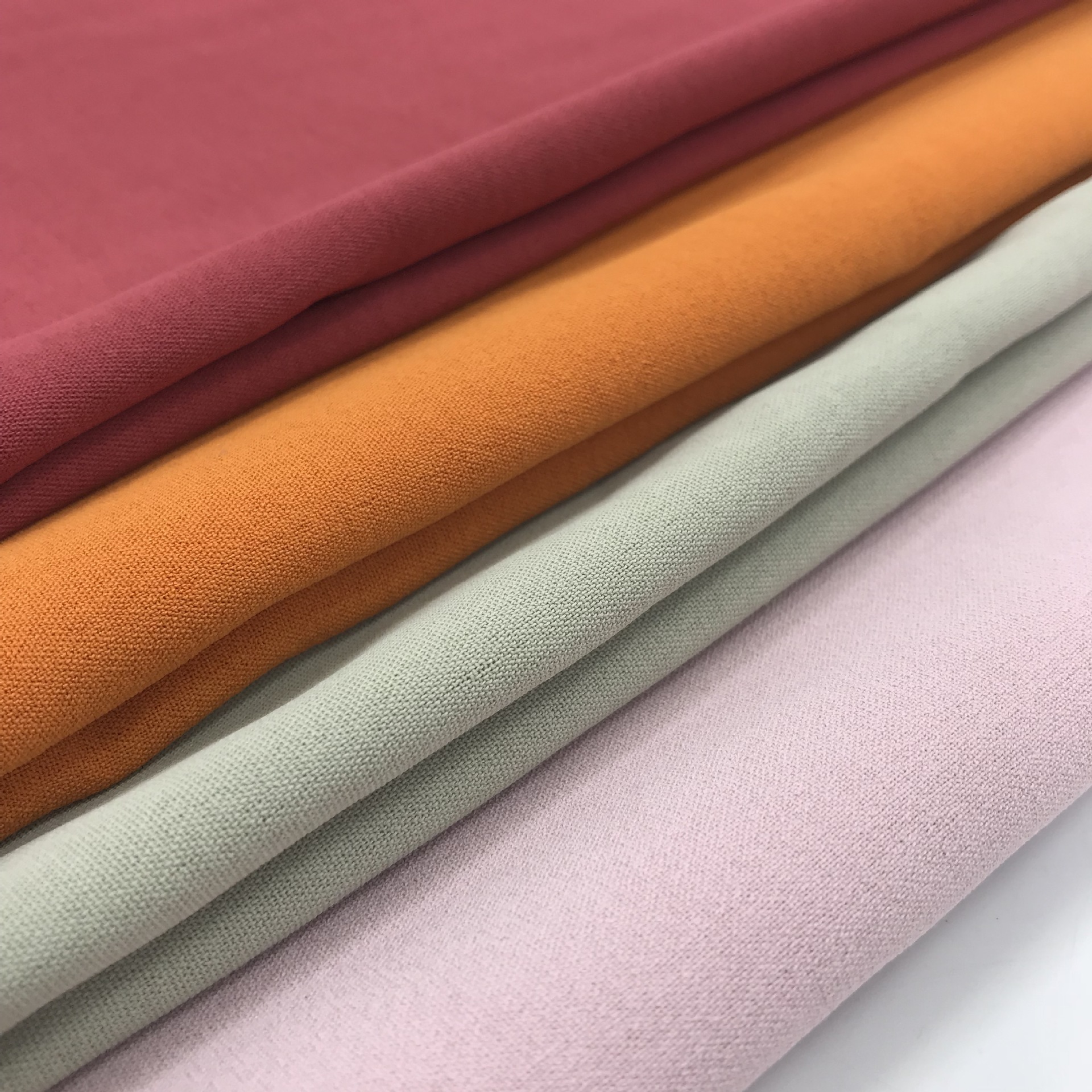 现货2019新款雪纺衬衫面料 微弹冰丝皱 春夏女装纯色时装布料