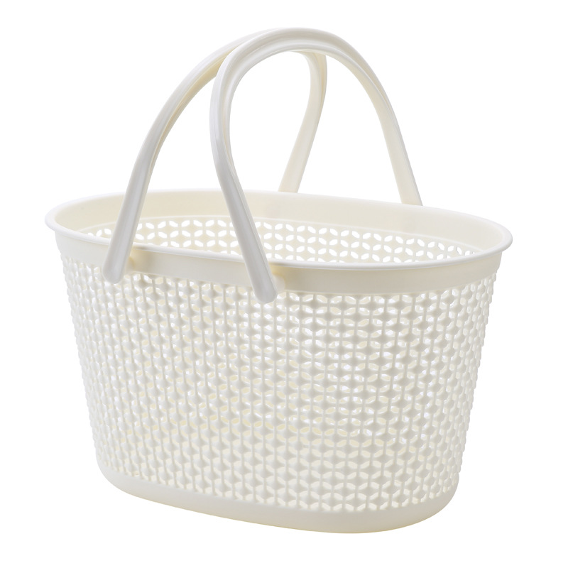 Bath Basket Portable Storage Basket Bath Basket Rattan Plastic Bathroom Storage Box Snack Cosmetics Toiletry Storage Box