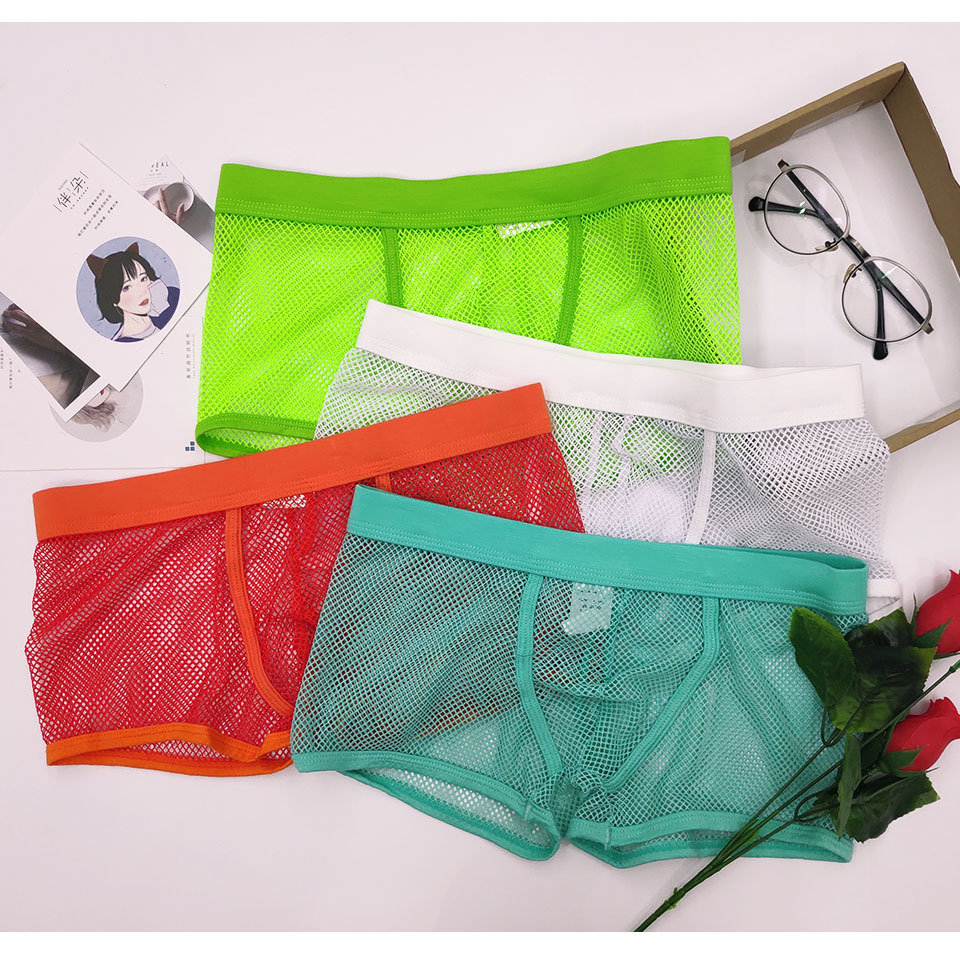 男款内裤 男士平角裤 网孔透气 网眼内裤 速卖通稳定