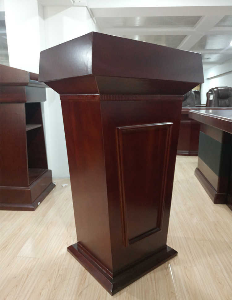 木皮演讲台发言台油漆会议主持桌实木贴皮贴纸主持礼仪接待台