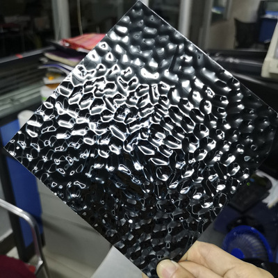 厂家批发304镜面黑钛不锈钢蜂窝板加工 定制建筑装饰压花不锈钢