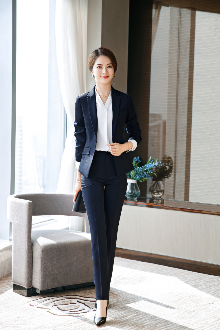职业装新款时尚女士西服2018秋冬西装工作服面试正装前台商务套装