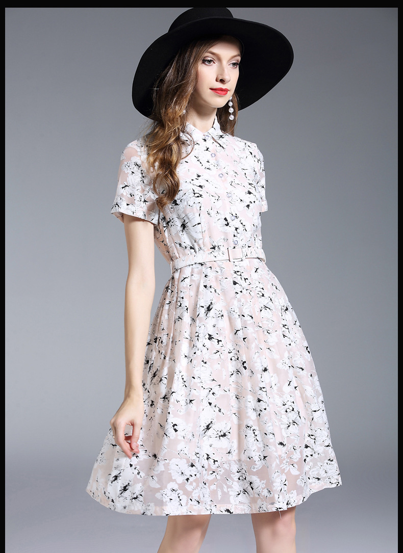 品质高端货新款chic裙子女夏初恋裙港味小心机碎花收腰显瘦连衣裙