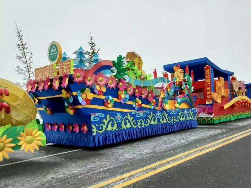 春节元宵节巡游彩车花车制作厂家 定制节日活动巡游小花车租售