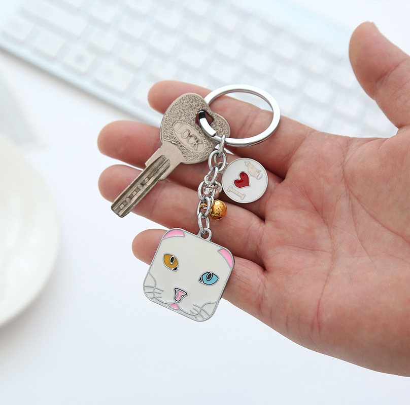 宠物猫用品_原创金属猫牌项圈猫配饰方形防丢厂家定制宠物猫吊坠 - 阿