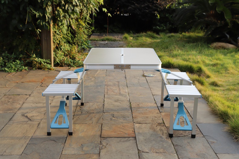 新款连体折叠桌椅 烧烤家用休闲加厚野营便携可定制logo批发