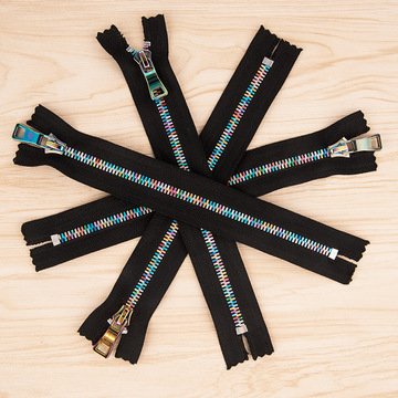 5号七彩颗粒牙 玉米牙彩色金属拉链 条装皮具拉链 特殊拉链