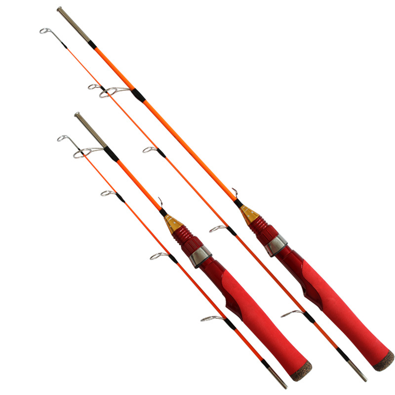 寒江雪短节钓鱼竿50-80公分冬钓竿冰钓竿枪柄插接杆筏竿渔具批发