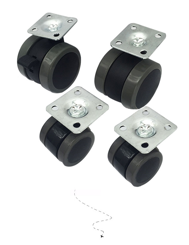 2寸包边高档家具轮 平板万向活动轮办公箱柜活动滑轮 带刹/不带刹