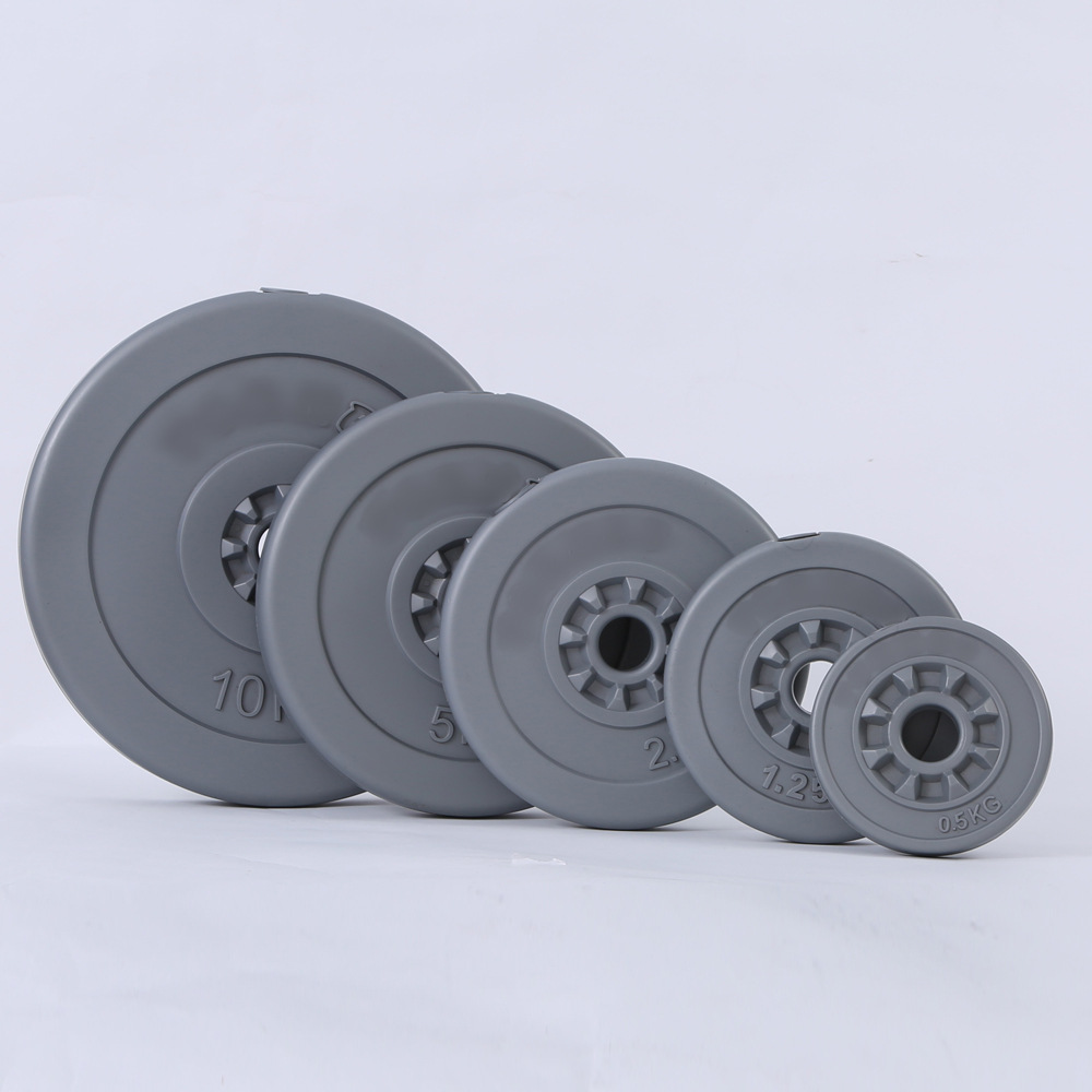 健身房包胶杠铃片定位圆孔亚铃片厂家供应健身器材哑铃批发