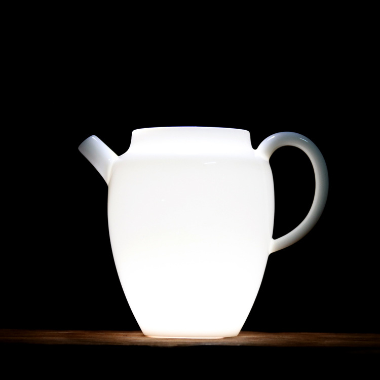 高档象牙白薄胎中国白茶壶陶瓷小号码高升壶精密壶单壶白瓷泡茶器