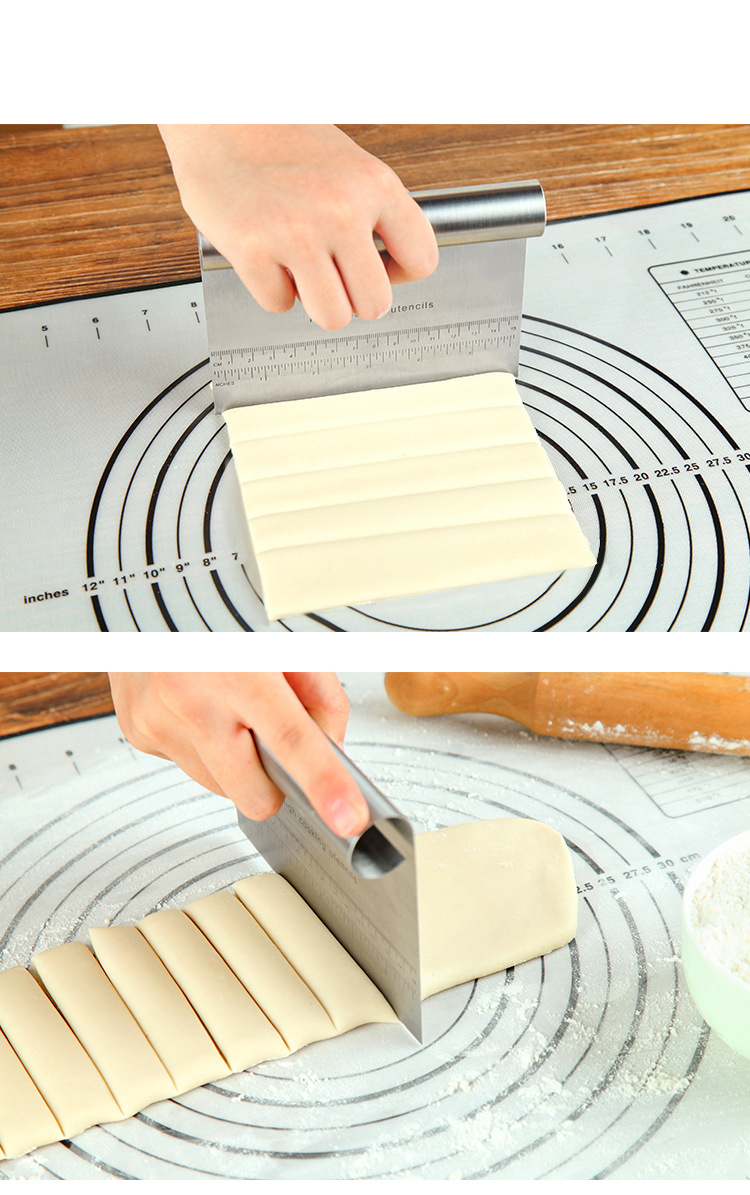 不锈钢切面刀具刮刀一体蛋糕奶油肠粉刮刀刮板刮片面团烘焙切割刀