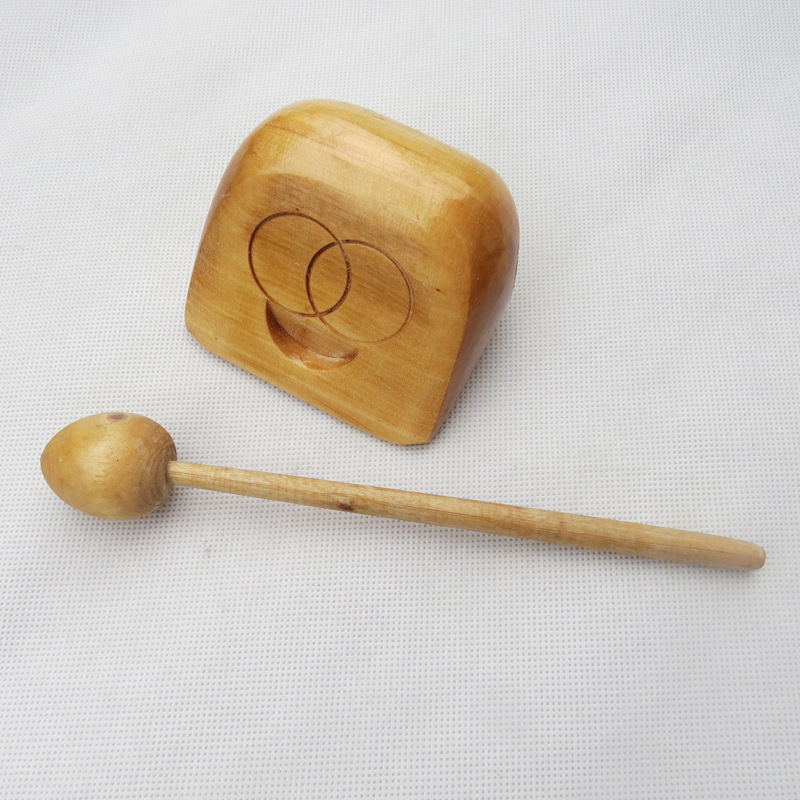 木鱼10厘米实木木质木鱼10cm双环打击乐器