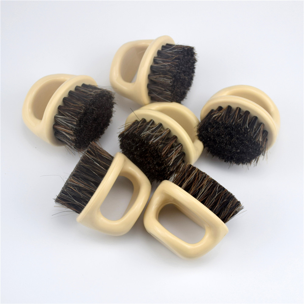 厂家直销 圆形奶白色软硬猪鬃毛刷子马毛刷 鞋刷 礼品刷子 鞋子