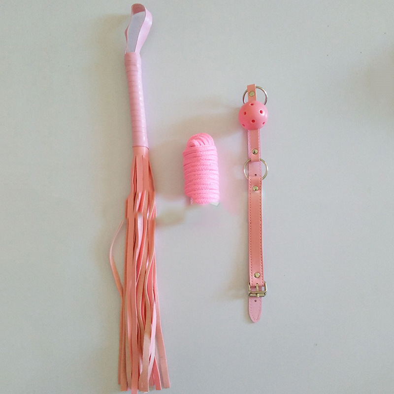 成人女性情趣性用品3件套鞭子棉绳成人玩具 情趣口塞厂家批发