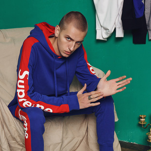 supreme tyo 潮牌连帽卫衣新款吴亦凡同款情侣装双袖麒麟臂外套