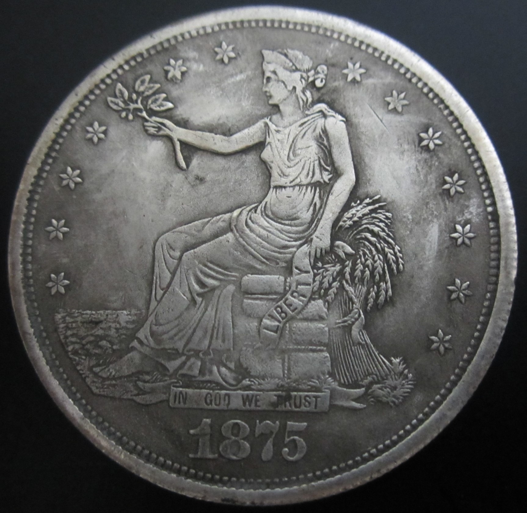 直径38mm仿古美国银元1875年铜芯镀银自由女神持花老鹰-阿里巴巴