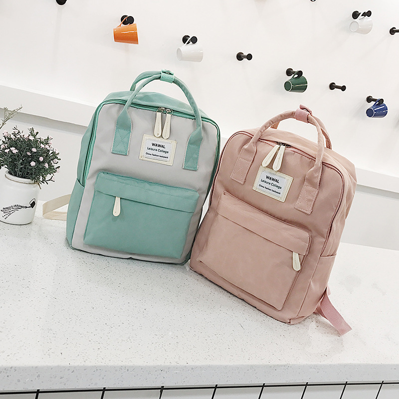 New Korean Style Solid Color Backpack Retro Leisure Travel Backpack Canvas High School Student Schoolbag Fashion Backpack