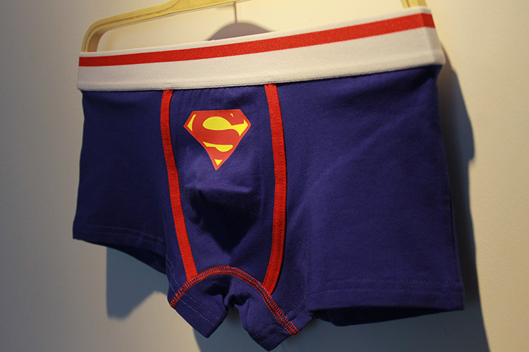 卡通 超人内裤 外贸男士内裤 男式全棉 平角低腰 批发