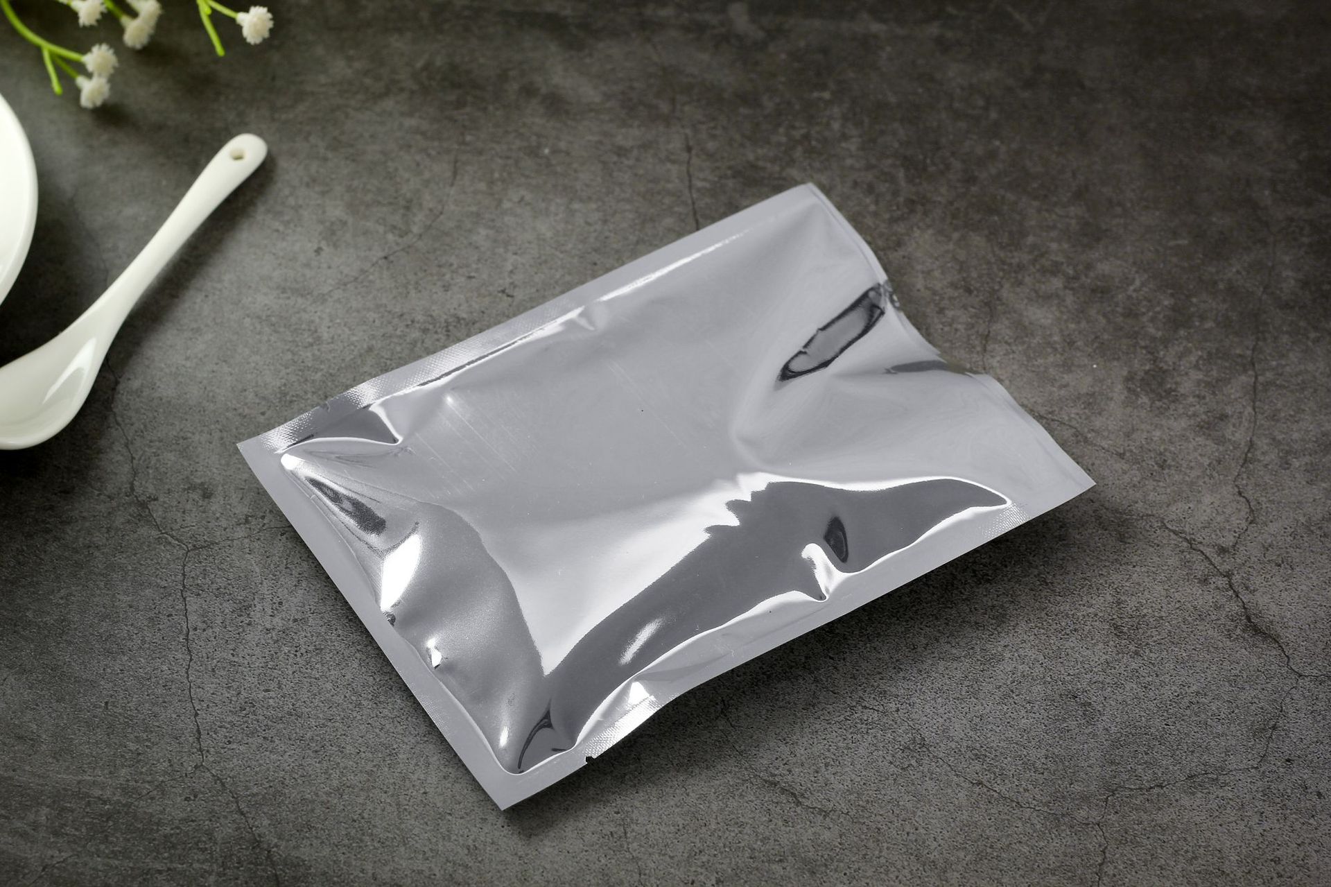 现货镀铝平口袋不透光三边封食品包装袋茶叶袋食品铝箔真空袋定做