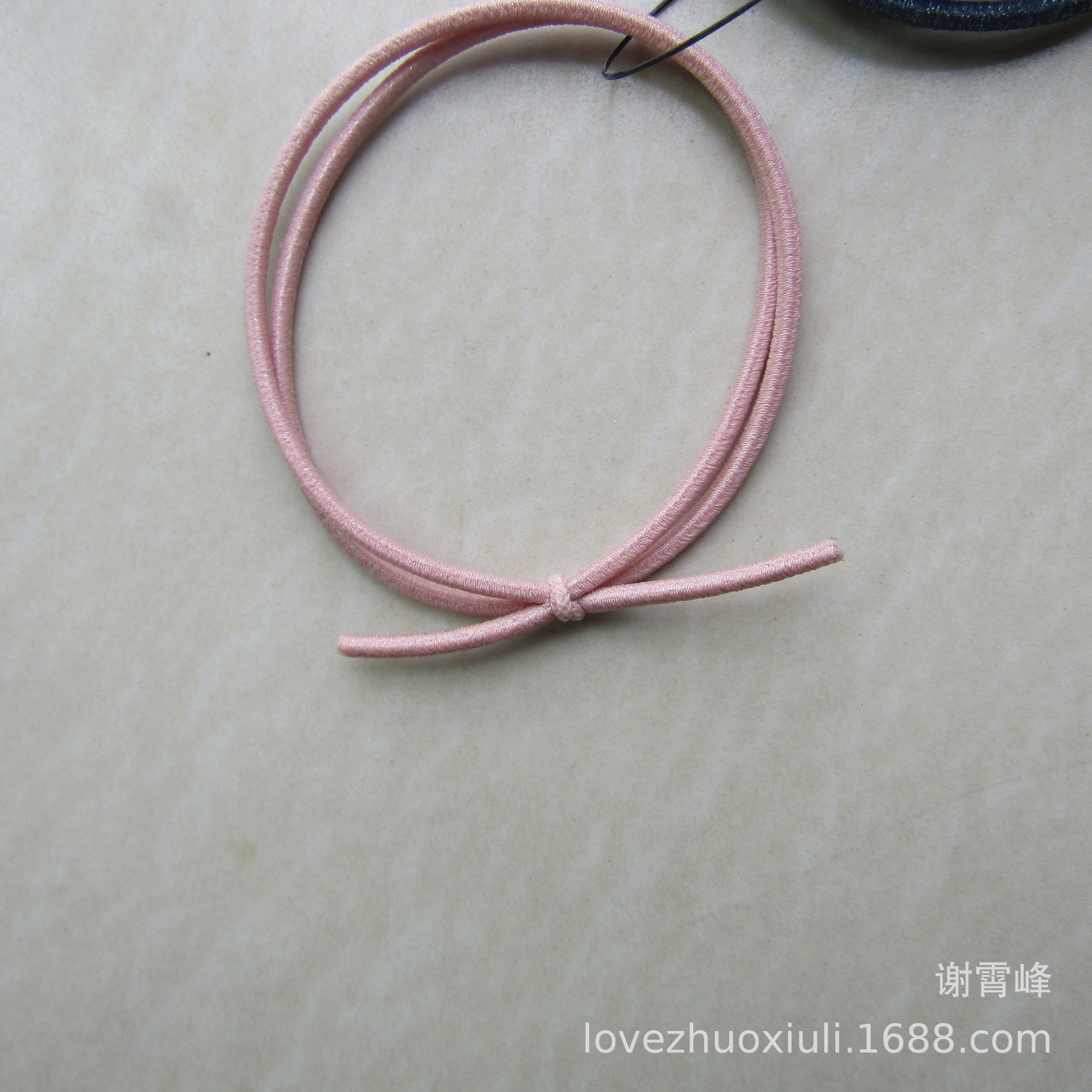 串卡二合一打结皮筋 尼龙发绳 发圈 头绳 外径6cm 粗0.2cm