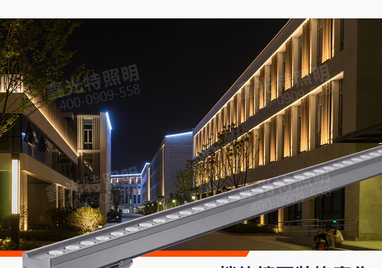 led可调角度线条灯具户外楼体亮化工程防水12w轮廓线型迷你洗墙灯