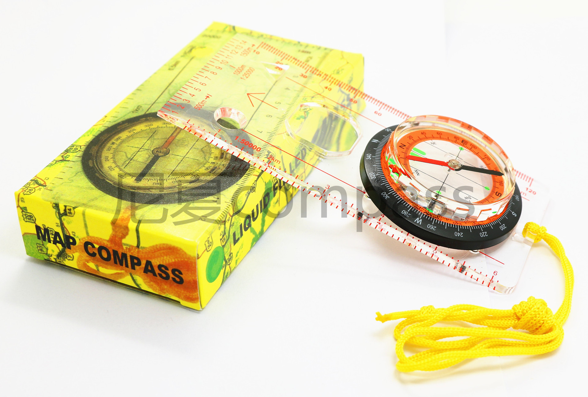 亚马逊货源 专业地图比例尺指南针dc45-5c指北针绘图尺 大量现货