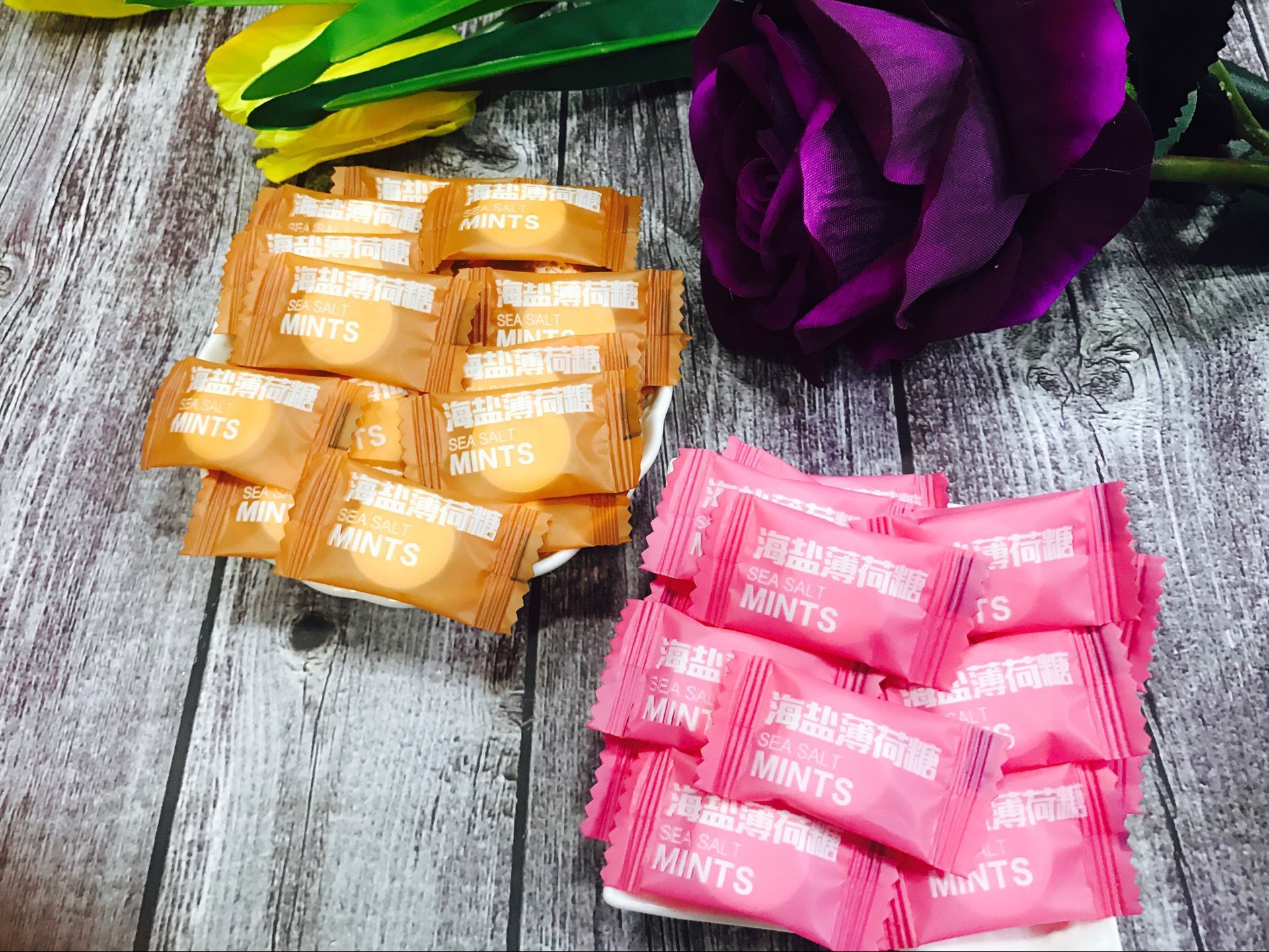 独立网红mint海盐薄荷糖5斤老式圈圈清凉糖薄荷糖果零食酒店招待