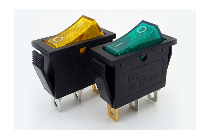 厂家直销 批发供应 kcd3三脚带灯 船型开关 三脚开关