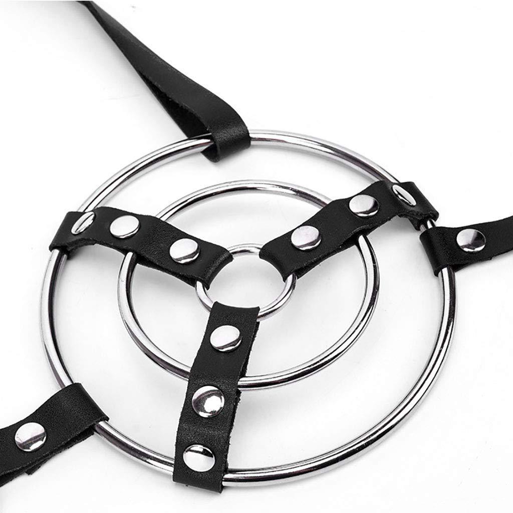 黑帝成人用品皮革金色乳罩a不锈钢乳操衣另类情趣用品内衣束缚