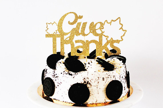 枫叶感恩节派对横幅give thanks节日装饰蛋糕插签字母拉花套装