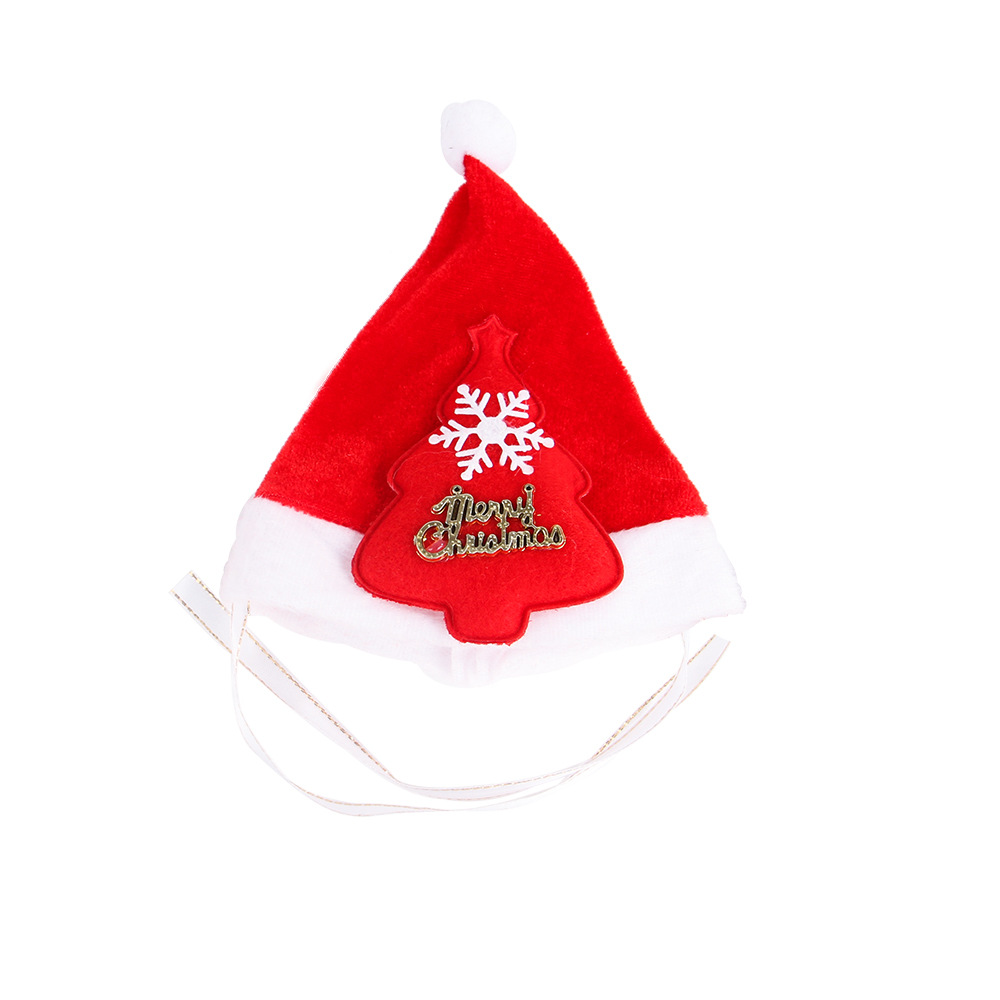 Factory Direct Sales New Pet Headdress Christmas Dress up Hat Small and Medium Size Cat Dog Funny Ornament