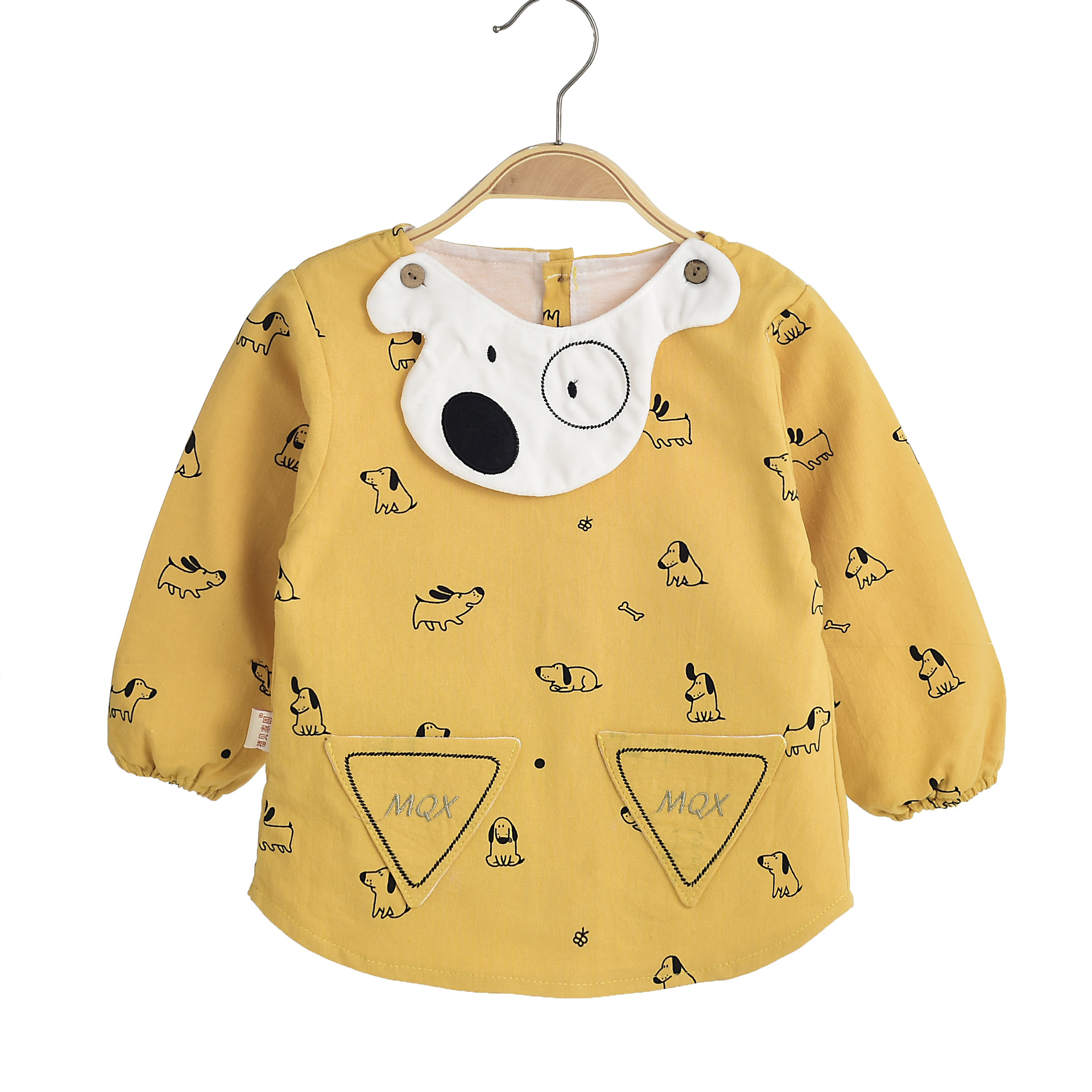 2018秋季新款儿童罩衣纯棉加厚保暖宝宝反穿衣画画衣秋冬外出服