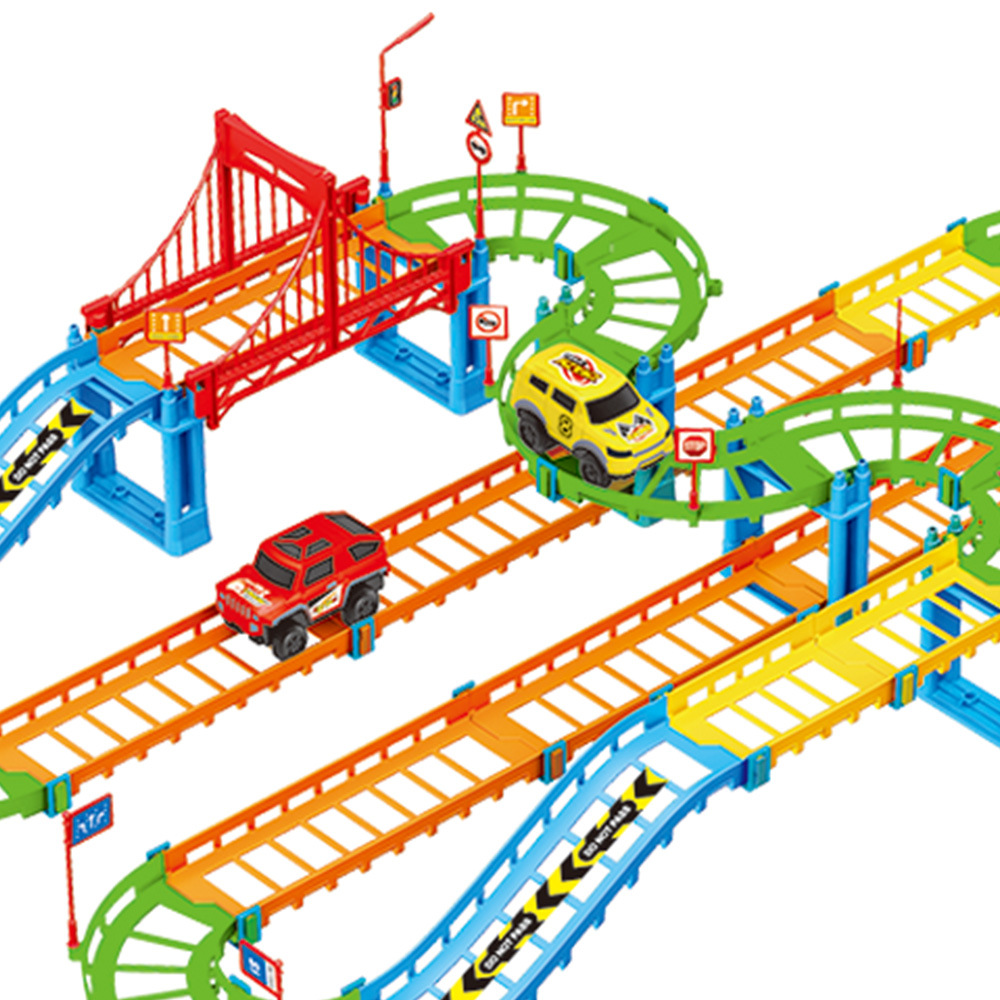 儿童玩具电动轨道车 科教玩具益智玩具批发 百变双层极速轨道车